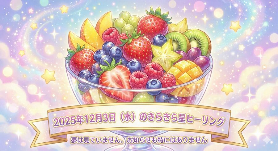 2025年12月3日（水）のきらきら星ヒーリング