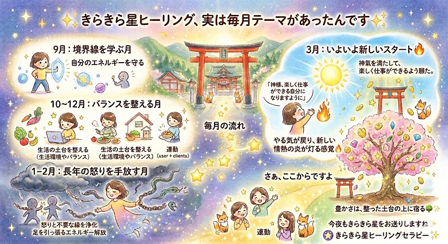 きらきら星ヒーリング、実は毎月テーマがあったんです