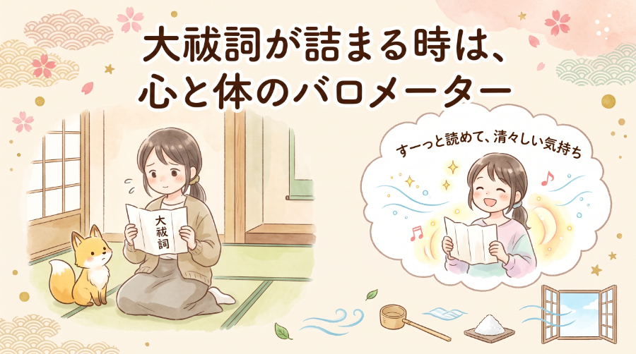 大祓詞が詰まる時は、心と体のバロメーター